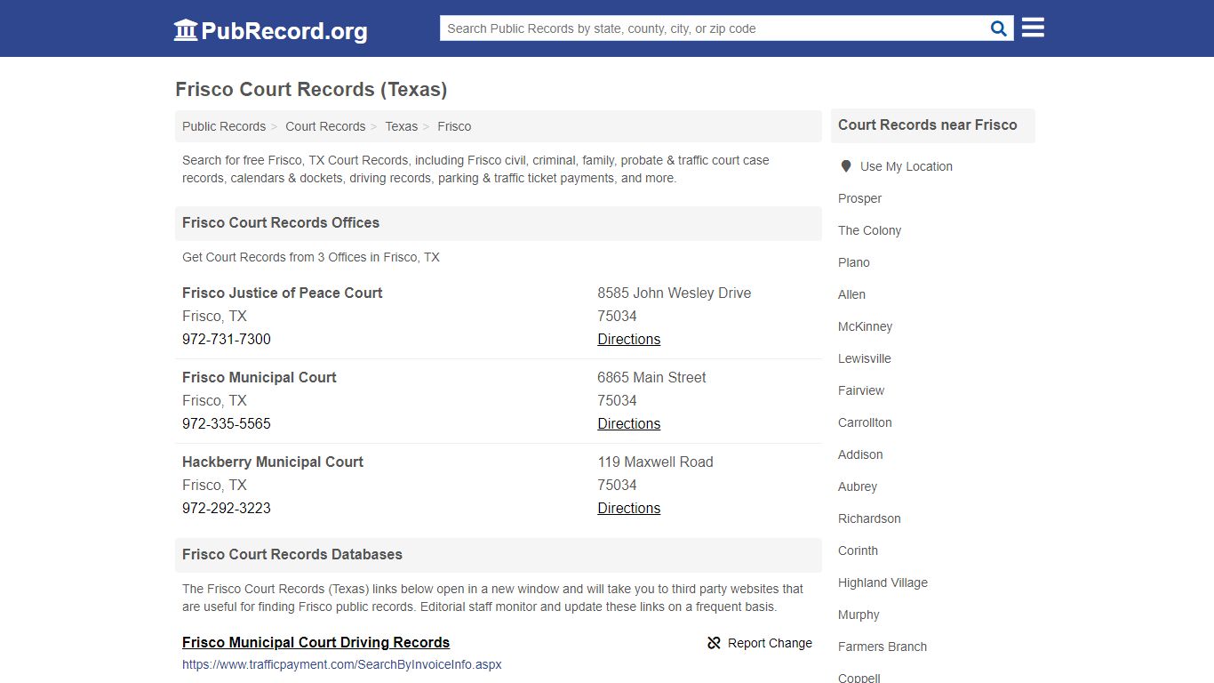 Free Frisco Court Records (Texas Court Records)