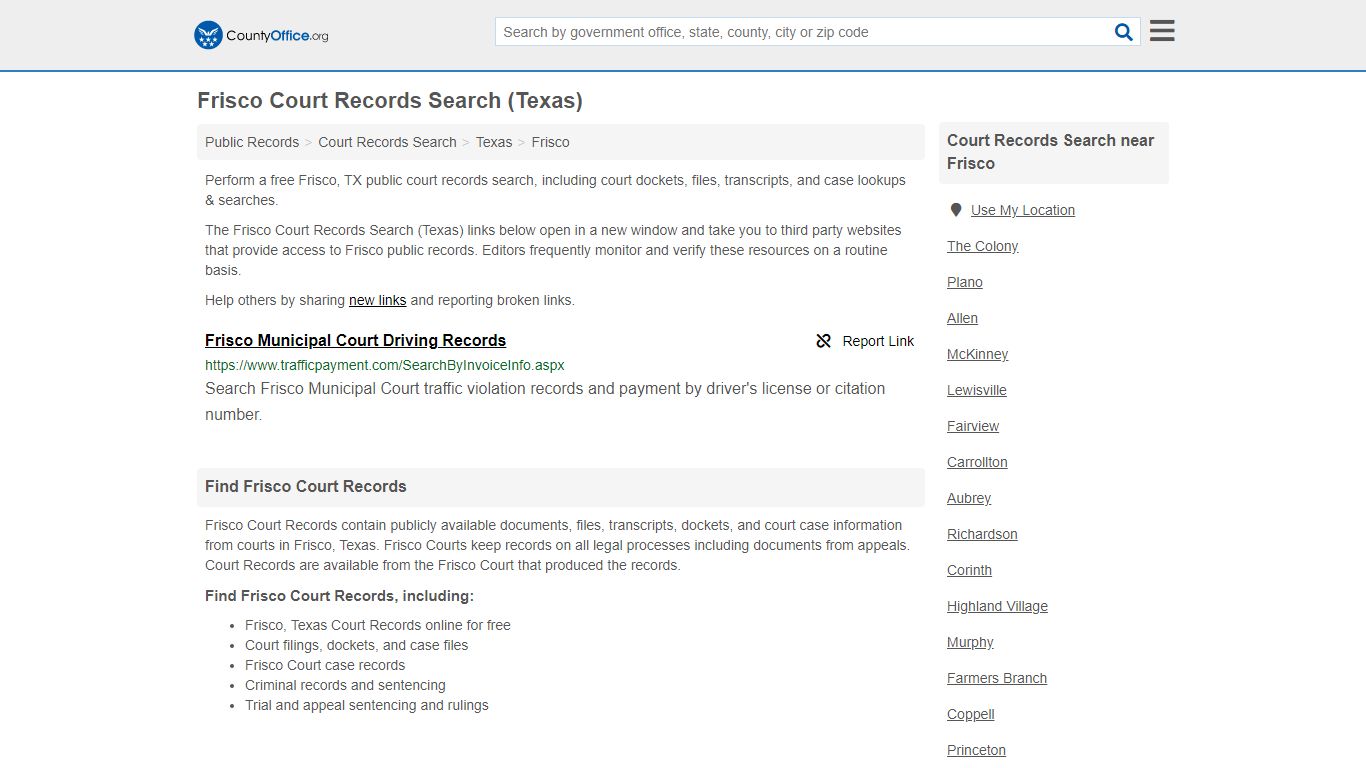 Court Records Search - Frisco, TX (Adoptions, Criminal ...